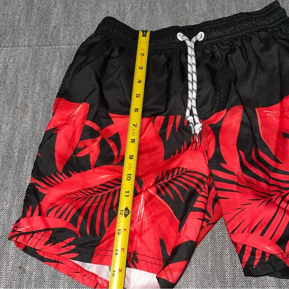 Men’s | Size Small | Swim Trunks | Black & Red